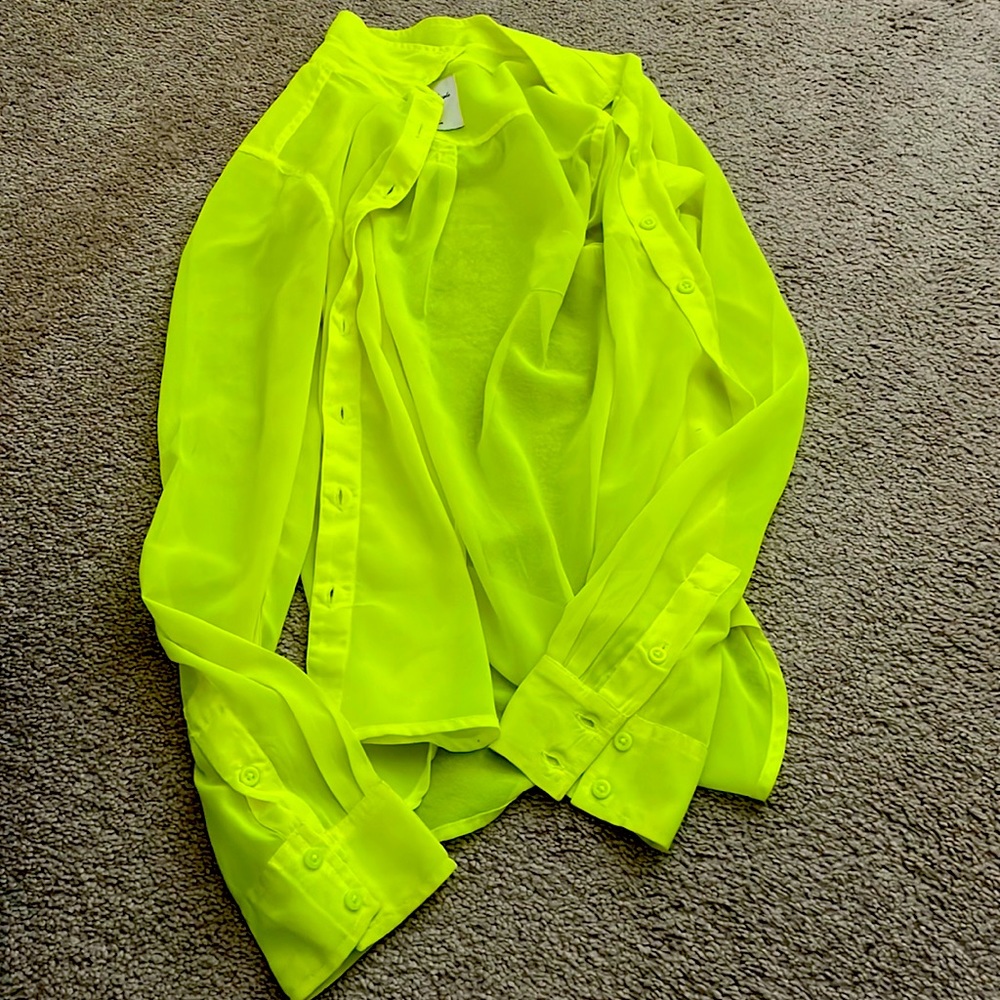 Highlighter yellow button up